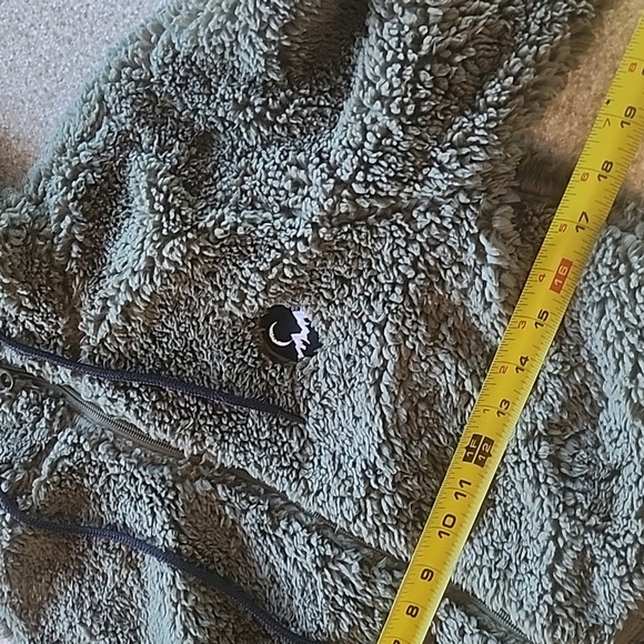 ZYIA Olive Long Teddy Fleece Sherpa Hooded Jacket Supe Soft Size XS - Picture 8 of 13